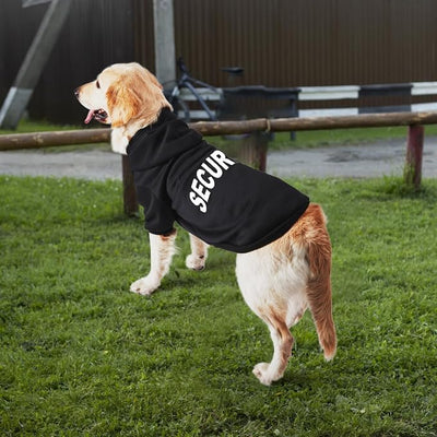 Security Dog Hoodie - Soft & Warm Dog Sweater with Leash Hole Design for Dog Cat,Dog Clothes Pullover Hoodies for Christmas, Holidays and Daily Wear (Black (Security), XX-Large)