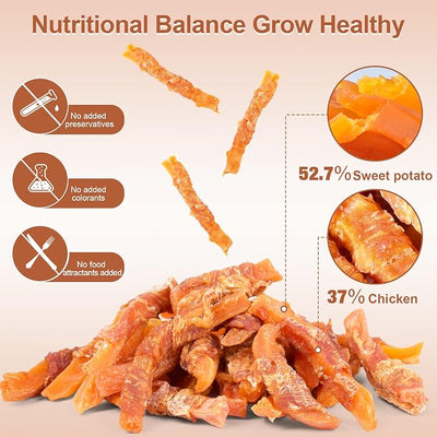 Dog Treats Chicken Wrapped Sweet Potato and Biscuits Wrapped in Chicken Chews Rawhide Free