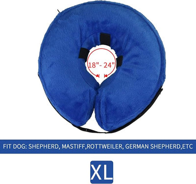 MCHY Inflatable Dog Cone,Adjustable Recovery Collar for Dogs After Surgery,Prevent from Biting & Scratching,Not Block Vision (Blue, XL-Neck 20''- 25'')