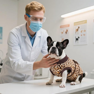 Kuoser Dog Recovery Suit Female, Dog Recovery Suit Female Doggie Onesie for Surgery, Post-Op Onesie for Female & Male Dogs, Soft Protective Wear, BrownLeopard L