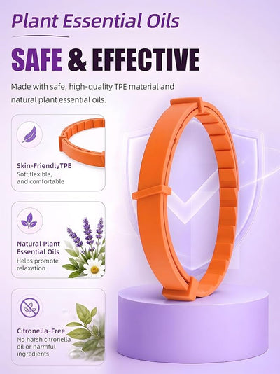 Calming Collar for Dogs 4 Pack, Adjustable Pheromone Collars for Dog Puppy, Long-Lasting Stress & Anxiety Relief, Waterproof Natural Dog Calming Collar for Barking & Thunder (Orange, Large)