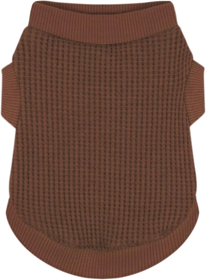 Cozy and Functional Dog Shirts for Small Puppies: Stretchable Brown Attire with Easy-On Design, Ideal for Chihuahuas and Yorkies - Enhance Comfort and Playfulness on Chill Days Large