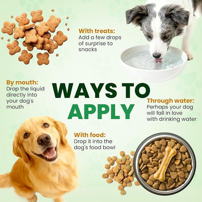 Flea and Tick Prevention for Dog, 60 ML (2 FL OZ) 2 Pack Natural Oral Flea and Tick Drops for Dogs Containing Multivitamin All Breeds and Sizes Fleas Control for Dogs Bacon Flavor