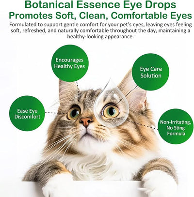 newseel Pet Eye Drops for Dogs & Cats, Relieve Eyes Itching & Irritation, Pink Eye & Allergies Symptoms, Used to Clean Tear Stainsand Relieve Dryness - Suitable for All Animals - 60ML