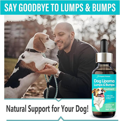 Lipoma Treatment for Dogs Cats - Lipoma Treatment Targets Guard for Dogs Lumps and Bumps, Castor Oil with Reishi & Turkey Tail Mushrooms to Lipoma Reduction & Boost Immune Health, 60ML