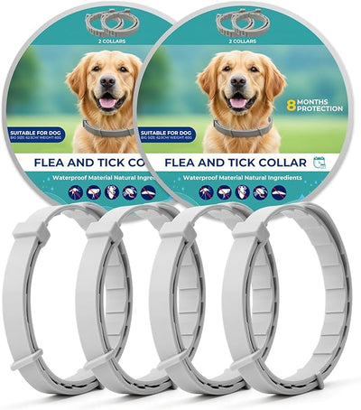 4 Pack Flea Collar for Small Dogs, Tick Collars for Puppy, Small Dog Flea Collar Under 18 lbs, 8 Months Protection