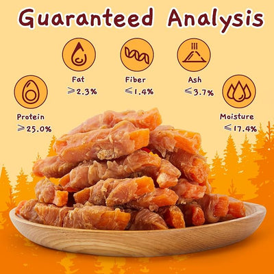 Jungle Calling 1.33 lb Dog Treats for Medium/Large Breeds Rewards - Chicken Wrapped Sweet Potato, Grain Free, Rawhide Free, Easy to Digest Treat Chews & Training Treats