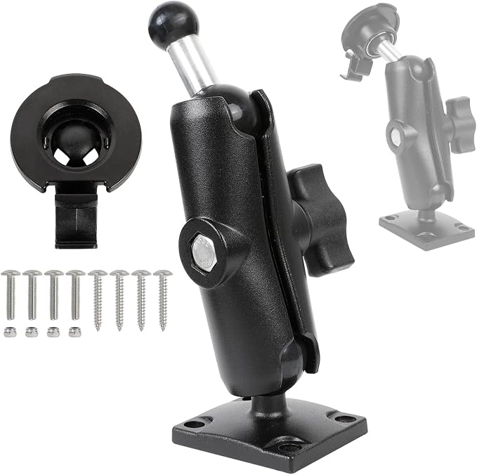 Aluminum GPS Mount with AMPS Drill Base Compatible Replacement for Garmin DriveSmart 50 51 61 65 70 76, Drive 51 55 60 61, nüvi 42 52 57 2539 2597 2689, RV 660 770, dēzl 570 580