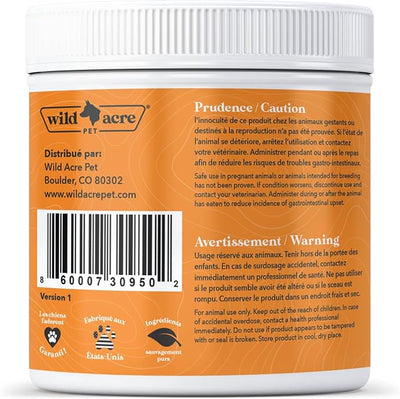 Wild Acre Pumpkin Powder for Dogs - No More Diarrhea or Scoots! - Digestive Puree Treat or Food Topper - Fiber Supplement for Dogs and Cats with Prebiotics, 8.1oz