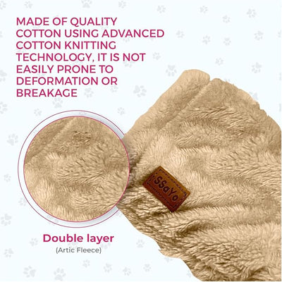 Dog Ear Muffs Noise Protection - Soft Calming Hood for Anxiety Relief, Fireworks, Thunder, Grooming & Vet Visits - Elastic Band & Comfortable Neck Warmer for Travel (No Ear, Brown, Large)