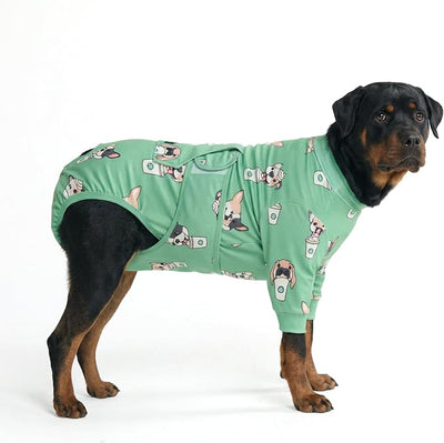 Spark Paws Dog Surgery Recovery Suit – Dog Recovery Suit After Surgery, Anti-Lick Dog Onesie, Abdominal Wound Protector, Soft Cone Alternative for Spay Neuter Male Female Pet Recovery - Pup Cup - 4XL
