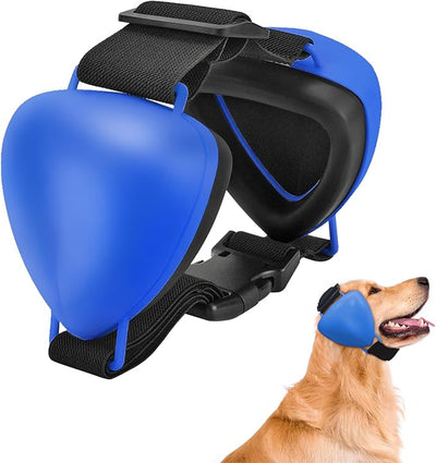 ZOHAN Dog Ear Muffs for Noise Protection, Comfort Dog Noise Cancelling Ear Muffs with Fast Snap Lock for Fireworks, Thunder, Vacuums(Blue,L)