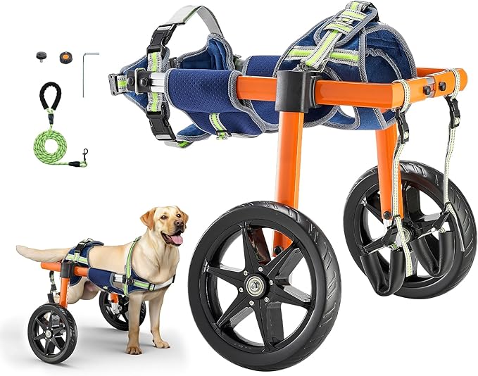 VEVOR Dog Wheelchair for Back Legs, Lightweight 2 Wheels Pet Wheelchair, Height, Width & Length Adjustable, Dog Cart with Shock-Absorbing Wheels, for Injured, Disabled Dogs