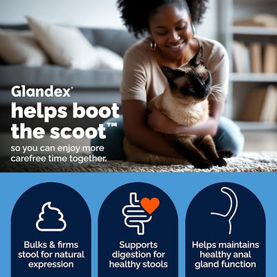 Vetnique Glandex for Cats, Anal Gland Powder & Fiber Supplement for Scooting, Probiotics for Cats with Pumpkin, Digestive Enzymes, Healthy Anal Gland Support (4oz, Anal Gland Powder - Tuna)