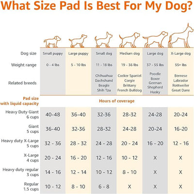 Amazon Basics Scented Dog and Puppy Potty Training Pee Pads, 5-Layer Leak-Proof Super Absorbent with Quick-Dry Surface, Regular Size 22 x 22 Inch, Blue, 150 Count