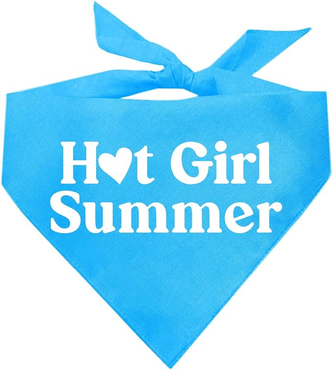 Hot Girl Summer Dog Bandana (Turquoise, XS 310)
