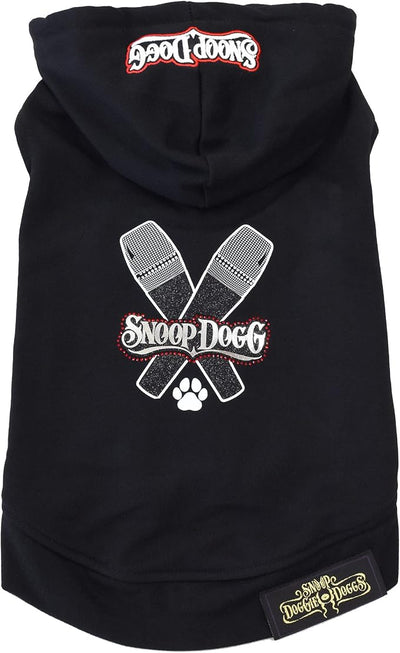 Snoop Doggie Doggs Deluxe Pet Hoodie, Mic Drop, Large