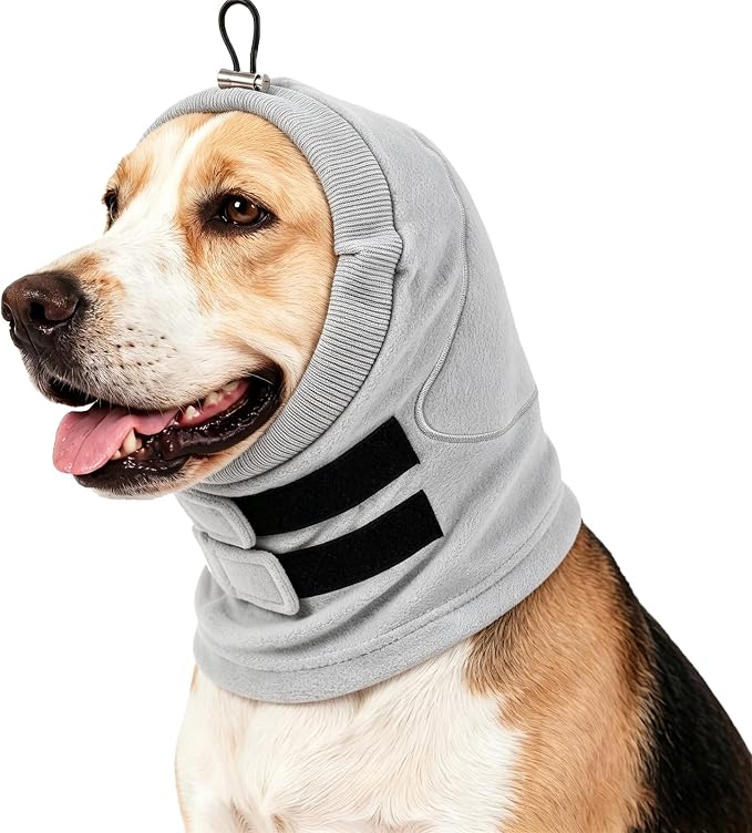 Dog Ear Muffs Noise Protection, No Shake Ear Wraps for Dogs | Dog Calming Hoodie for Anxiety Relief, Thickened Quiet Noise Cancelling Ears Cover for Fireworks Storms Grooming Drying