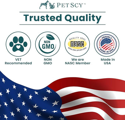 PetScy Dog Itch Relief Chews with Omega 3 Fatty Acids, EPA & DHA | Itch Relief for Dogs Nutritional Support, Immunity & Muscles | Itchy Skin Treatment for Dogs of All Ages, Pork Flavor - 30 Chews