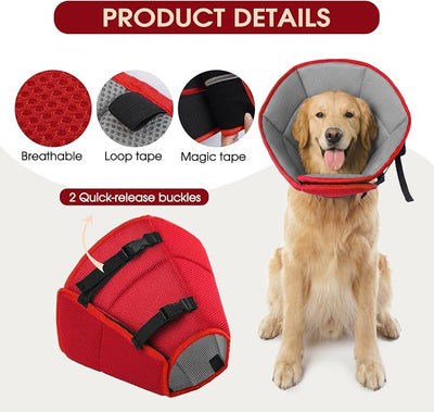 Dog Cone for Large Dogs After Surgery, Adjustable Soft Recovery Cone Collar for Dogs to Stop Licking, Professional Elizabethan Collar for Pet, Recovery Cones for Wound Healing & Hot Spots