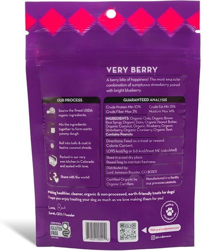 Lord Jameson: Very Berry 3oz - Small Breed Dog Treats - Soft & Chewy, Antioxidant Rich, Training & Little Rewards