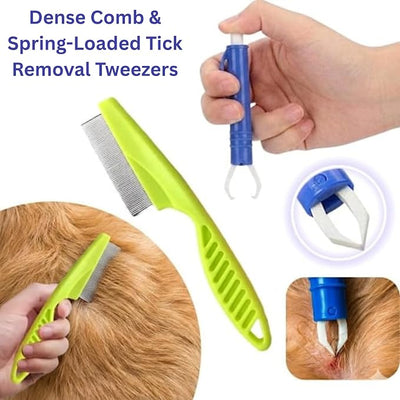 Evollax Tick Removal Tool – 7 Pack Tick Remover Tool for Humans and Pets | Tick Removal Kit Includes Tick Tweezers & Tick Comb for Dogs | Tick Prevention for Dogs and Cats Safely Removes Entire Tick