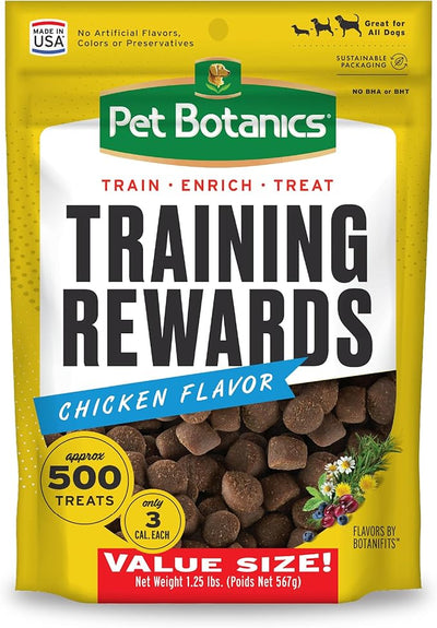 Pet Botanics 20 oz. Pouch Training Reward Soft & Chewy, Chicken Flavor, with 500 Treats Per Bag, The Choice of Top Trainers