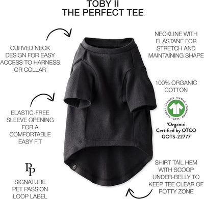 Pet Passion Toby II - The Perfect Tee, 3 Pack Short Sleeve Pet T-Shirt 100% Organic Cotton Tees Clothes for Small, Medium, Large Dogs, Gray Ombre, XX-Large (70-110 lbs)