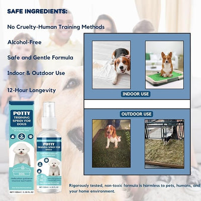 Advanced Potty Training Spray for Dogs & Puppies - Long-Lasting Pheromone Attractant - Housebreaking Aid for Artificial Grass, Pee Pads & Outdoor Lawns - Puppy Essentials,100ML