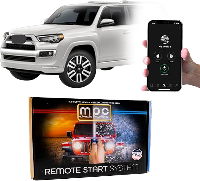MPC Remote Start Kit Compatible with Toyota 4Runner 2010-2019 || Phone App Control || Plug and Play || Lock 3X to Start || USA Tech Support