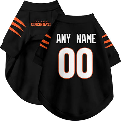 Cincinnati Dog Clothes Jersey Style Personalized Pet T Shirt with Custom Name Number for Small Medium Large Dogs
