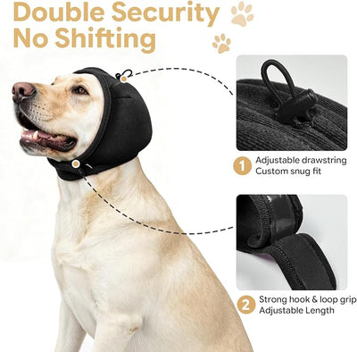 Dotoner Dog Ear Muffs No Shake Anxiety Relief for Thunder Fireworks | Noise Protection For Fireworks Thunder, No Flap Ear Wrap With Adjustable Secure Fit, Soft Velvet For Four Seasons