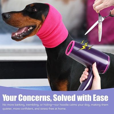 Dog & Cat Calming Hoodie - Anxiety Relief Ear Protector, Noise-Canceling Head Cover for Grooming, Bath, Force Drying, Thunder & Fireworks