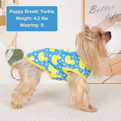 Dog Shirt Vest Dog Clothes for Small Dogs Boy Girl Stretchy Summer Puppy T-Shirts Soft Breathable Lightweight Puppy Sweatshirt Pet Cat Outfit (Blue Duck, X-Small)
