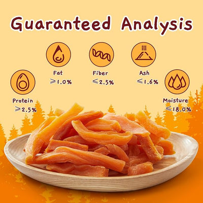 Jungle Calling Sweet Potato Dog Treats,Low Fat Natural Soft Chews for Weight Management, Single Ingredient and Grain Free Healthy Snacks Puppy Adult Dogs,10.6oz