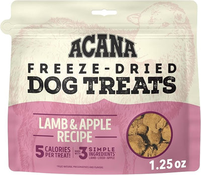 ACANA Singles Grain Free Dog Treats Limited Ingredients & Freeze-Dried Lamb & Apple Recipe 1.25 Bag
