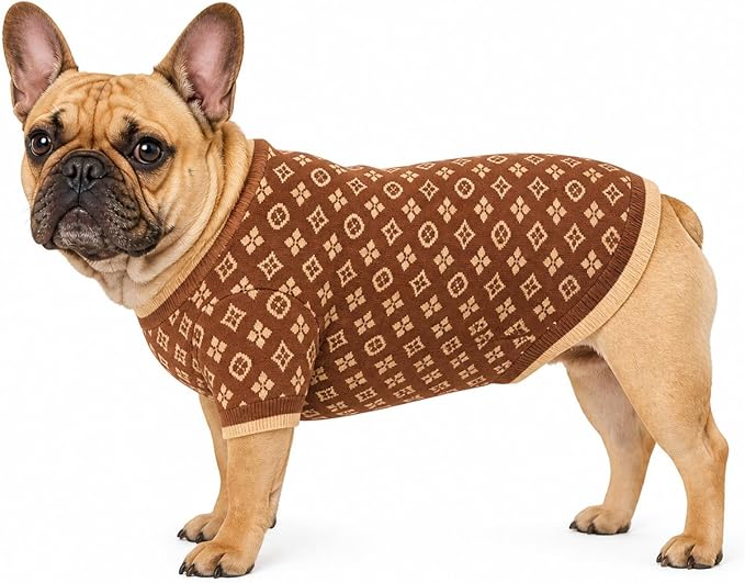Everything Chic Luxury Dog Sweater – Soft Knit Designer Pet Outfit for Small Dogs & Puppies, XS–L, Stylish Warm Clothing for Yorkies, Chihuahuas, Dachshunds, Maltese, French Bulldog