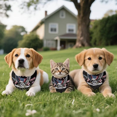KEIAHUAN 250th Anniversary Pet Bandanas 1776 2026 American 250 Years Pet Triangle Scarf Patriotic Adjustable Puppy Bibs for Small Medium Pet Dog