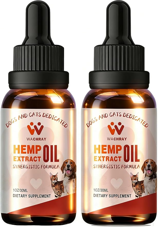2-Pack, Неmp Oil for Dogs & Cats, Calming Drops Dog Relaxants, Helps Pets with Anxiеty Strеss Slеep & Hip Joints & Αrthritis Sеizures Rеlief, Organic Pet Неmp Oil Drops