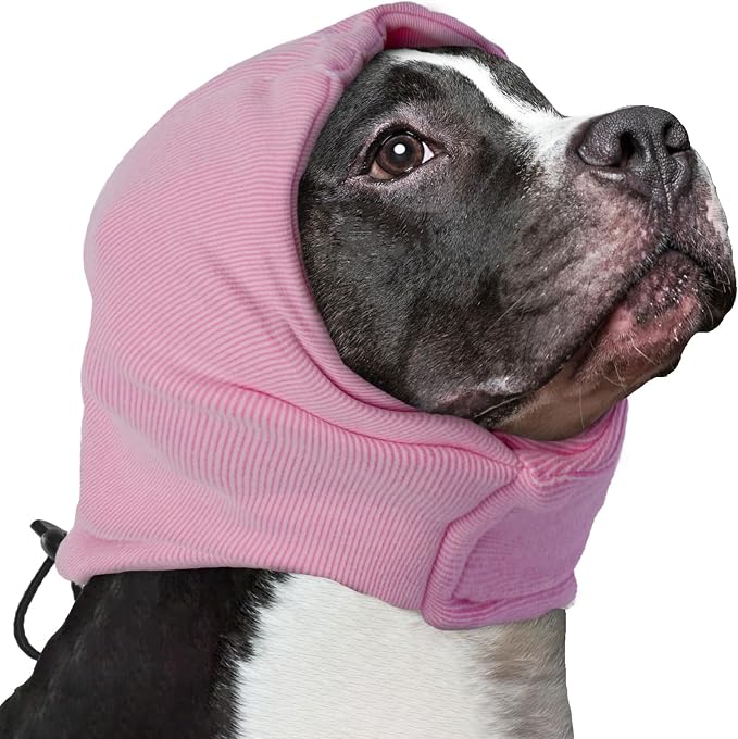 Nanaki Soft Dog Calming Hoodie Anxiety Relief Dog Ear Muffs Noise Protection Doggy Ear Wrap Hematoma Fireworks Doggy Head Cover for Bath Blow Drying Pet Head Cover Noise Cancelling Sleep Help Headband