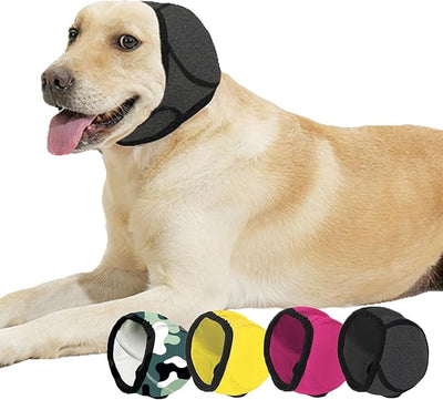 BAMY Swimming Waterproof Dog Ear Caps, Calming Large Dog Ears Cover, Pet Shower Muffs for Ear Protection for Bath for Grooming (Gray, S (Head Circumference 10"-15"))