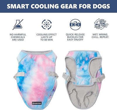 Spark Paws Dog Cooling Vest - SPF 50 UV Sun Protection - Summer Heat Relief Gear for Dogs, Lightweight, Evaporative Cooling - Dog Anxiety Relief Vest During Hot Days - Snowcone, 2XL