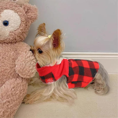 Dog Sweaters for Small Dogs Girl Boy Fleece Puppy Sweater Warm Soft Pet Holiday Clothes for Small Cats Dogs Chihuahua Sweatshirt, XS, Red