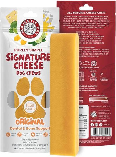 Majestic Pet Himalayan All-Natural Cheese Dog Chews - Long Lasting Dental Chew for Dogs - Healthy Pet Treats with Beneficial Ingredients (Dental & Bone Support, XL, 1 Pack)