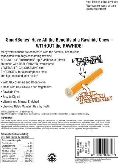 SmartBones Hip and Joint Care Sticks, Rawhide-Free Chews for Dogs, with Glucosamine and Chondroitin, 16 Count (Pack of 2)