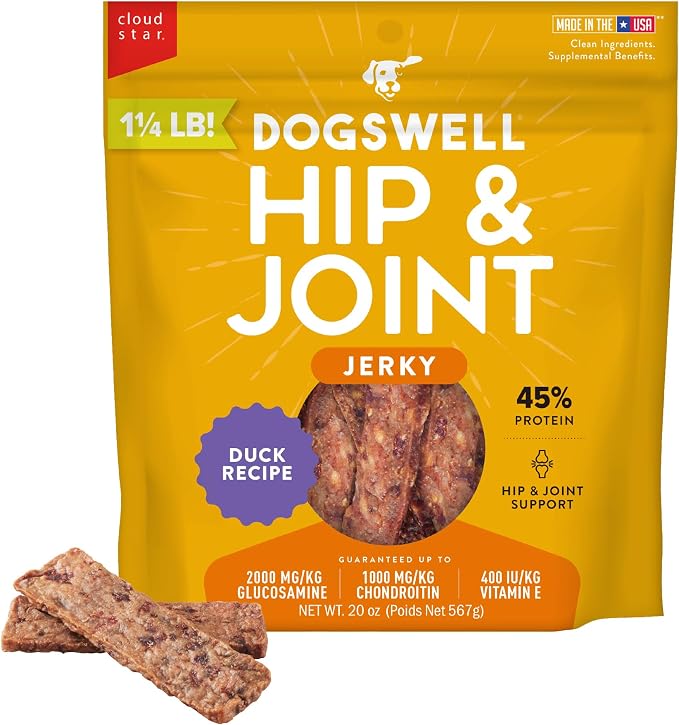 Dogswell Hip & Joint Jerky Dog Treats, Duck, 20 oz. Pouch