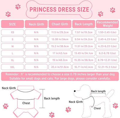 Dog Dresses, Fashion Pet Dog Clothes, Striped Mesh Puppy Dogs Princess Dresses (Pink, X-Large)