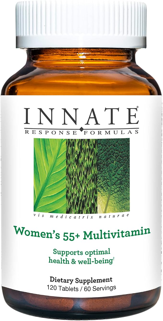 INNATE Response Formulas Womens Multivitamin 55+, Daily Multivitamin For Women 50 and Over, with Vitamin C, D3, B12, Methylfolate, Choline & Zinc, Vegetarian, Non-GMO - 120 Tablets (60 Servings)