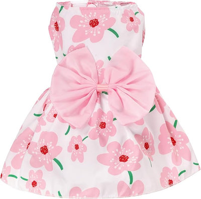 choyaxo Floral Dog Dress Cute Dog Skirt Pet Dress Summer Pet Clothes for Puppy Small Cats,S