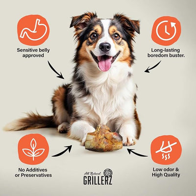 Grillerz Beef Knuckle, 1 Count, Beef Bones for Dogs, Rawhide Free, Dog Chew for Healthy Teeth & Gums, High Protein, Easy to Digest, Long Lasting, Natural Treats for All Breeds